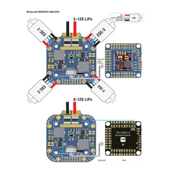 Original Matek System XCLASS PDB FCHUB-12S V2 Board 12V Output 440A Current Sensor 3-12S for RC Drone Quadcopter Multicopter